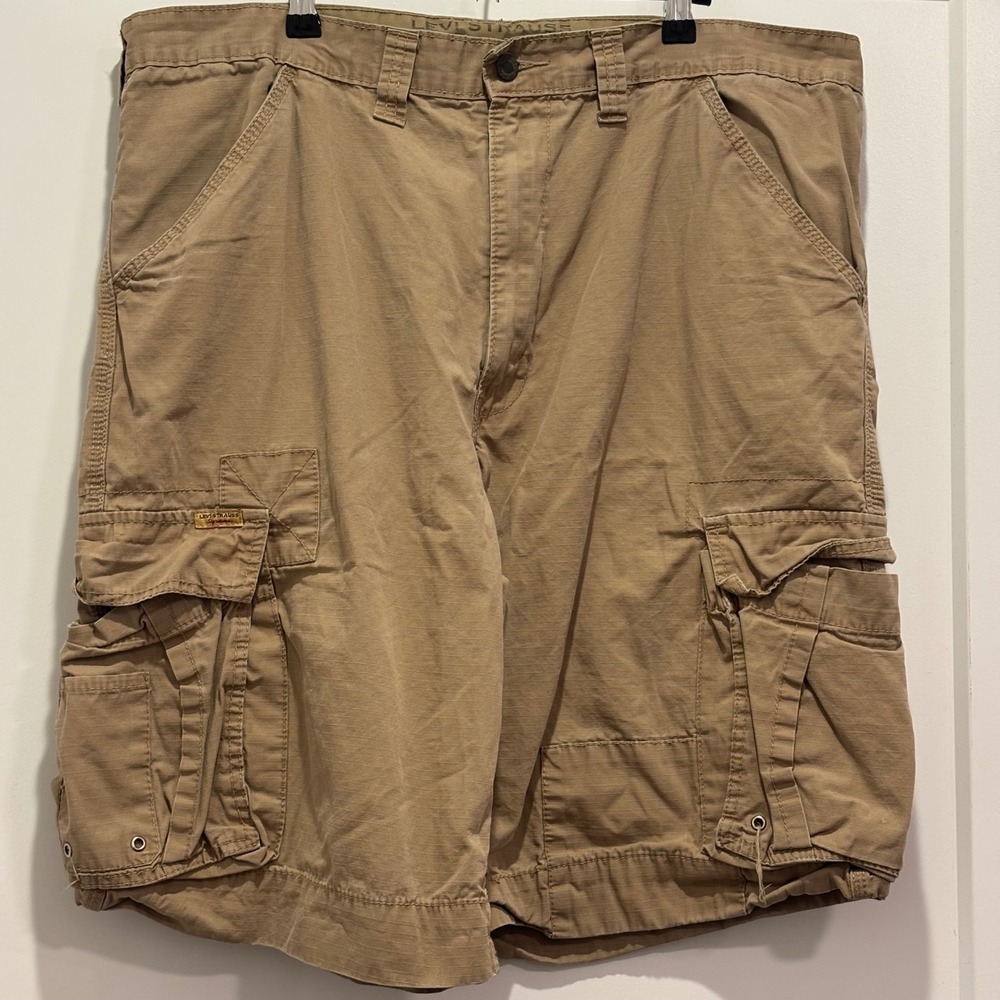 Signature by Levi Strauss Honestly Made Men Tan Khaki Cotton Cargo Shorts W38